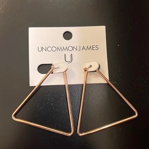 Rose Gold Triangle Hoop Earrings